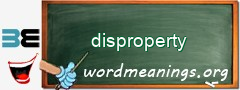 WordMeaning blackboard for disproperty